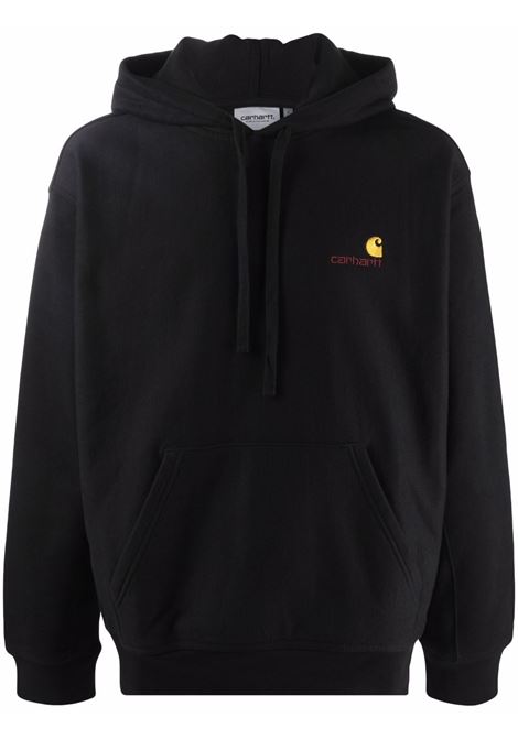 hooded smerican script sweatshirt man black CARHARTT WIP | I02827989.XX